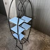 Modernist display shelf, Cocteau style in wrought iron