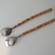 Bamboo and stainless steel salad cutlery, 1960 Japan