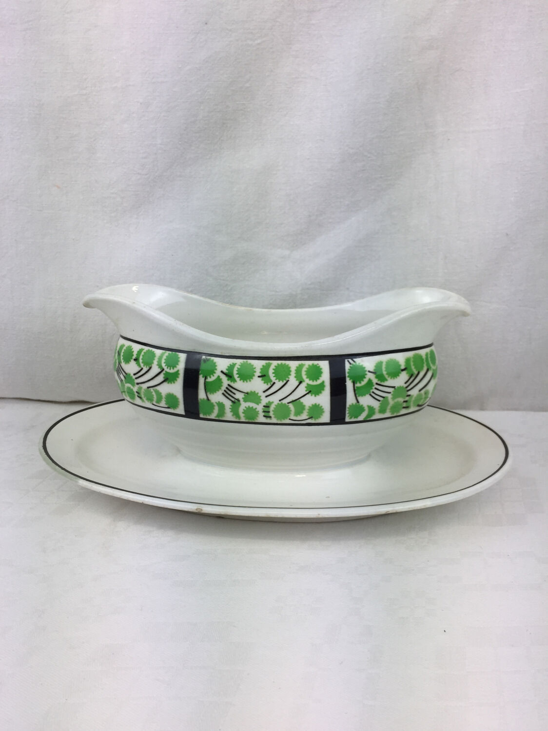 Old sauce boat made in France Digoin Sarreguemines