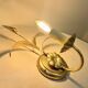 Gold leaf metal flower wall sconce, 1970s-1980s, Hollywood Regency Masca