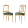 Pair of grey lacquered chairs