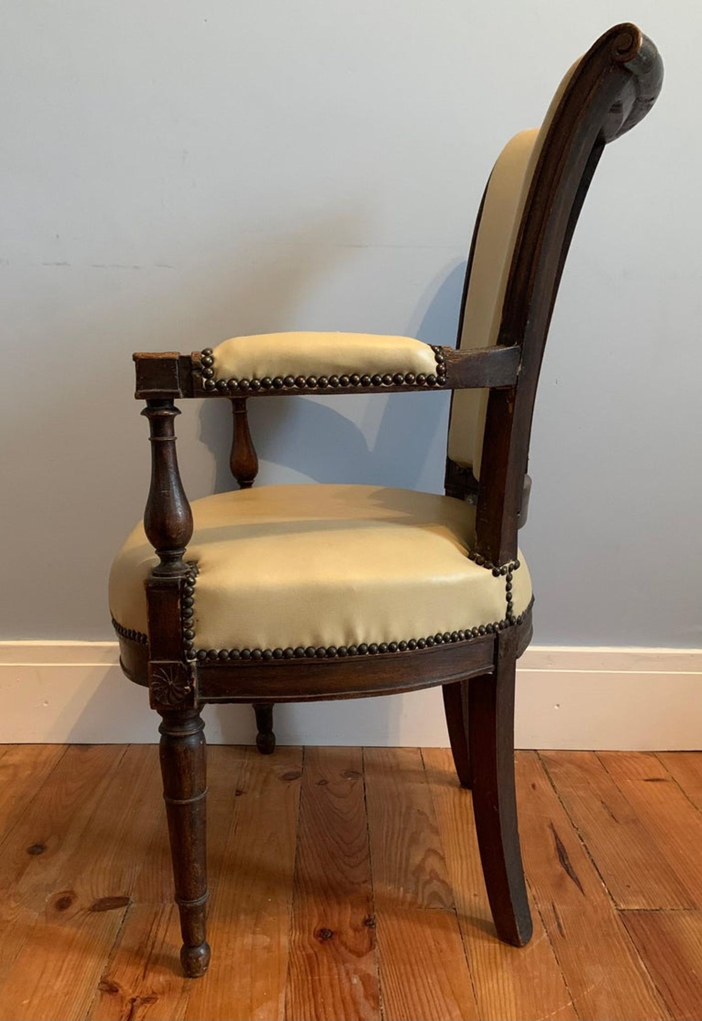 Fauteuil directoire, similicuir, XIXème