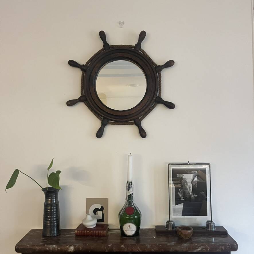 Vintage steering wheel mirror