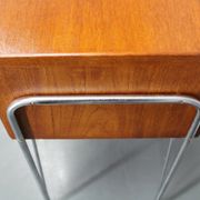 1960s Danish teak shelf cabinet with chrome plated legs