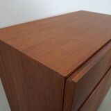 Teak fineer kastje met lades, nr. 2