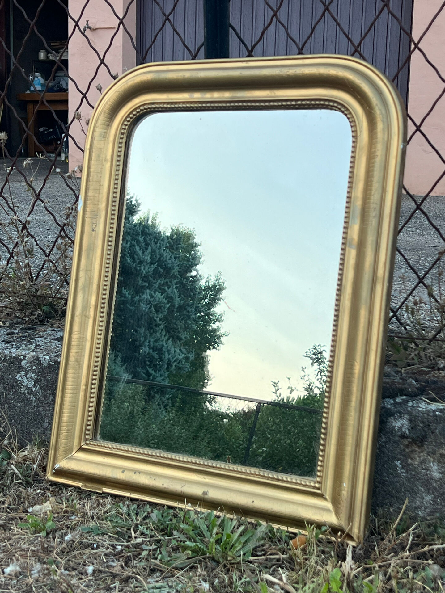 Small Louis-Philippe gilded mirror with mercury glass 48x60cm