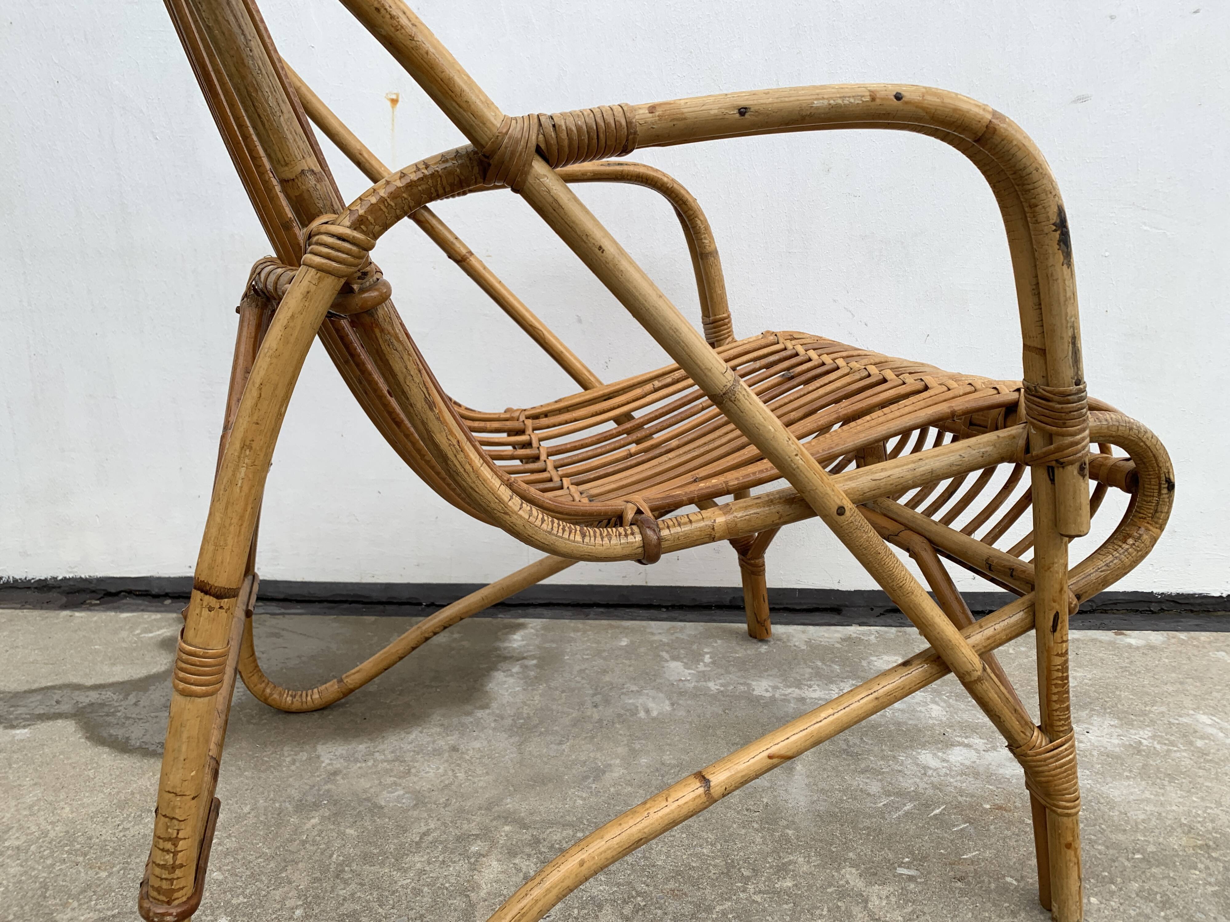 Fauteuil en rotin, 1960