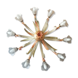 Painted metal chandelier with flowers