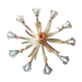 Painted metal chandelier with flowers