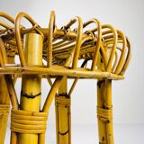 Vintage rattan stool, Italy, 1960s