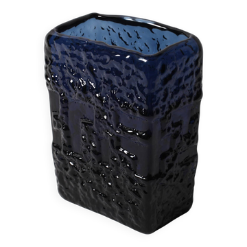 Cobalt Blue Mid-Century Glass Vase by Göte Augustsson, Ruda Glasbruk, 1970s