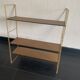 Vintage 1960 String wall shelf in gold wood - 60 x 50 cm