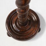 Art Deco Oak Ashtray on Hand-Turned Base, France, 1930s