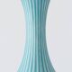 XXL Spanish sculptural table lamp in turquoise ceramic, 1960s, new Liberty lampshade.