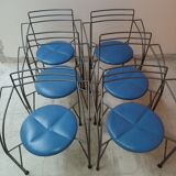 6 chaises collection "Lune d'Argent", Pascal Mourgue, design 1985