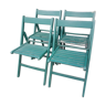 Lot 4 vintage folding wooden chairs