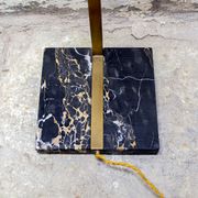 Brass, marble and leather lamp designed by Trussardi Atelier Anni 2000 For the theatre restaurant in