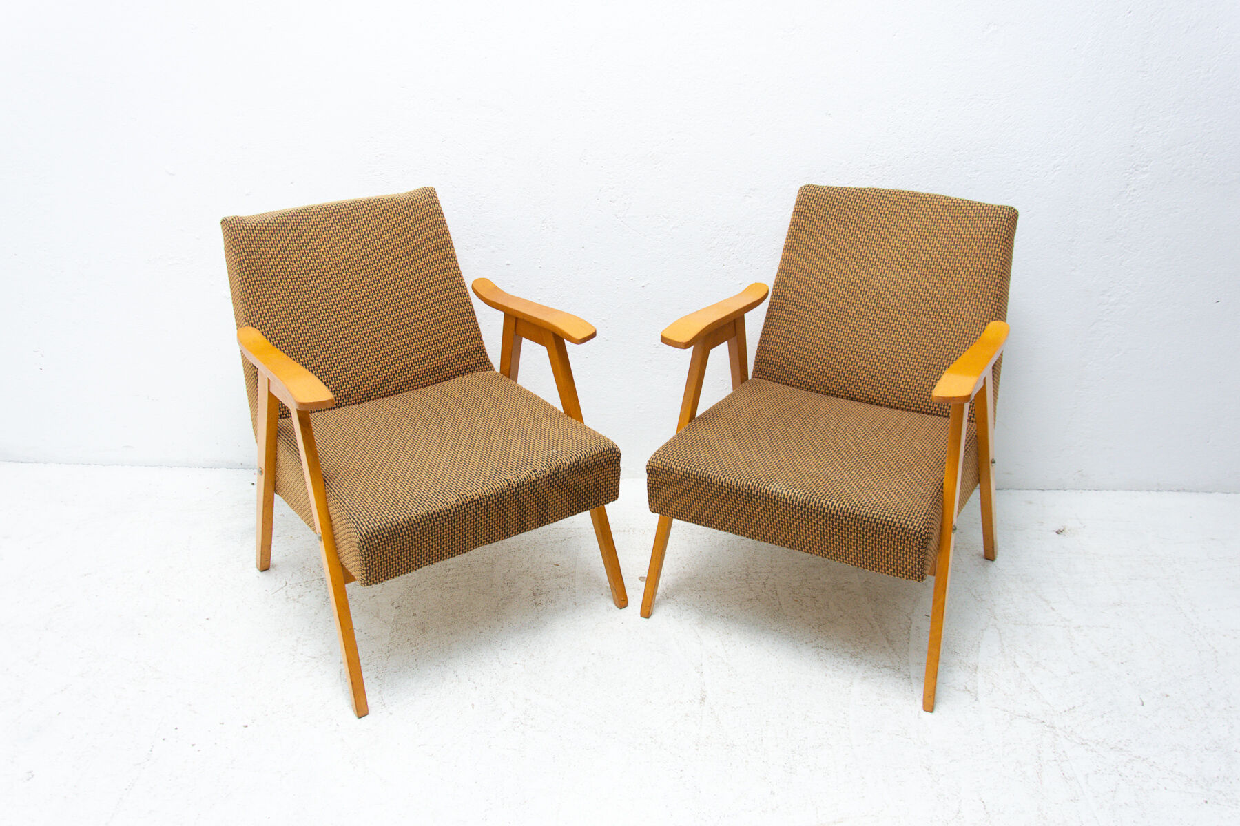 Pair of mid century Czechoslovak armchairs, 1960
