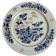 Japan, Imari porcelain plate with bamboo and peonies, 19th century.
