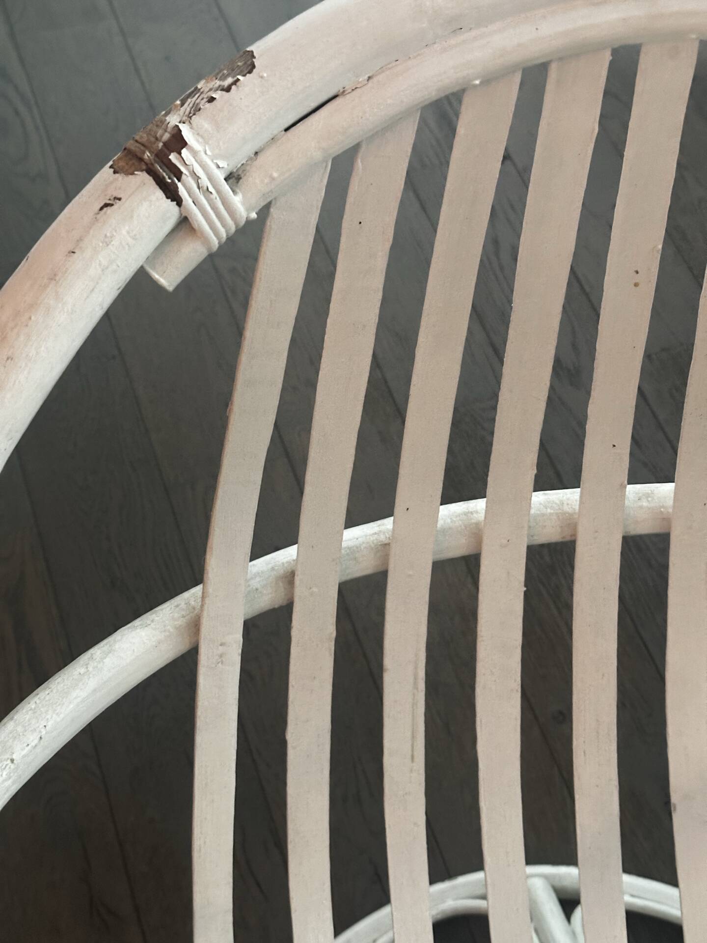 Vintage armchair in white lacquered rattan