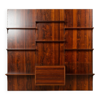 Poul Cadovius rosewood wall unit with back panels Cado, Denmark, 1960s