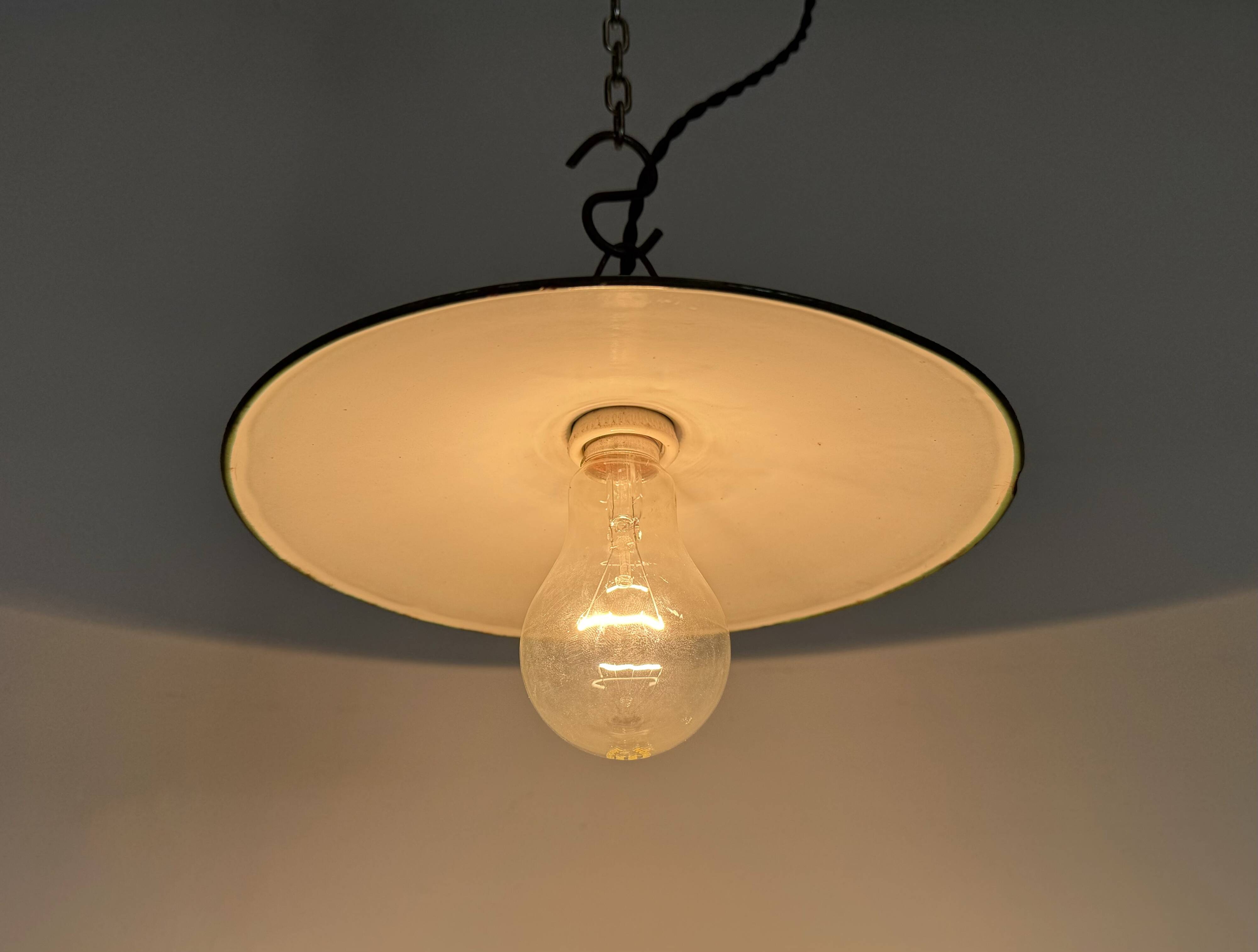 Industrial Green Enamel Light, 1930s