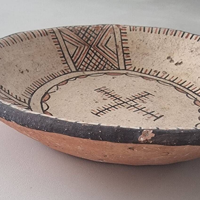 Old Rif pottery salad bowl
