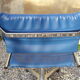 Blue office chair of the 70s swivelling
