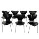 Chaise noire vintage / chaise papillon Fritz Hansen