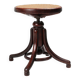 Tabouret de piano Thonet en bois de hêtre courbé avec assise en rotin, Autriche vers 1900