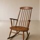 Fauteuil à bascule / Rocking Chair vintage en hêtre 1960 par Stol Kamnik
