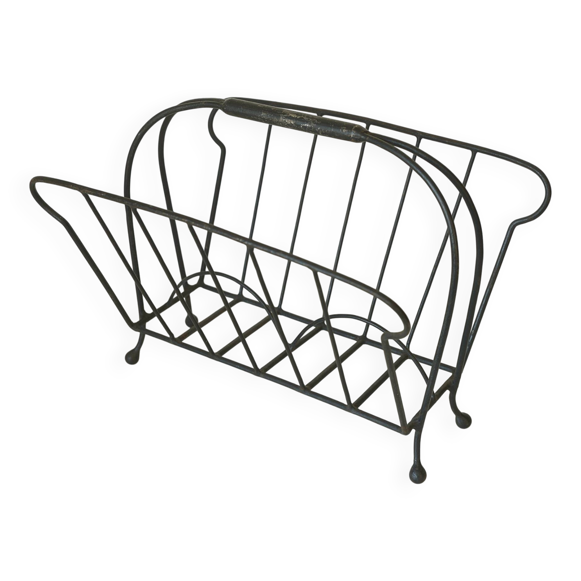 Vintage magazine rack / metal record stand /newspaper stand 1960's