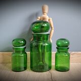Trio green apothecary vials