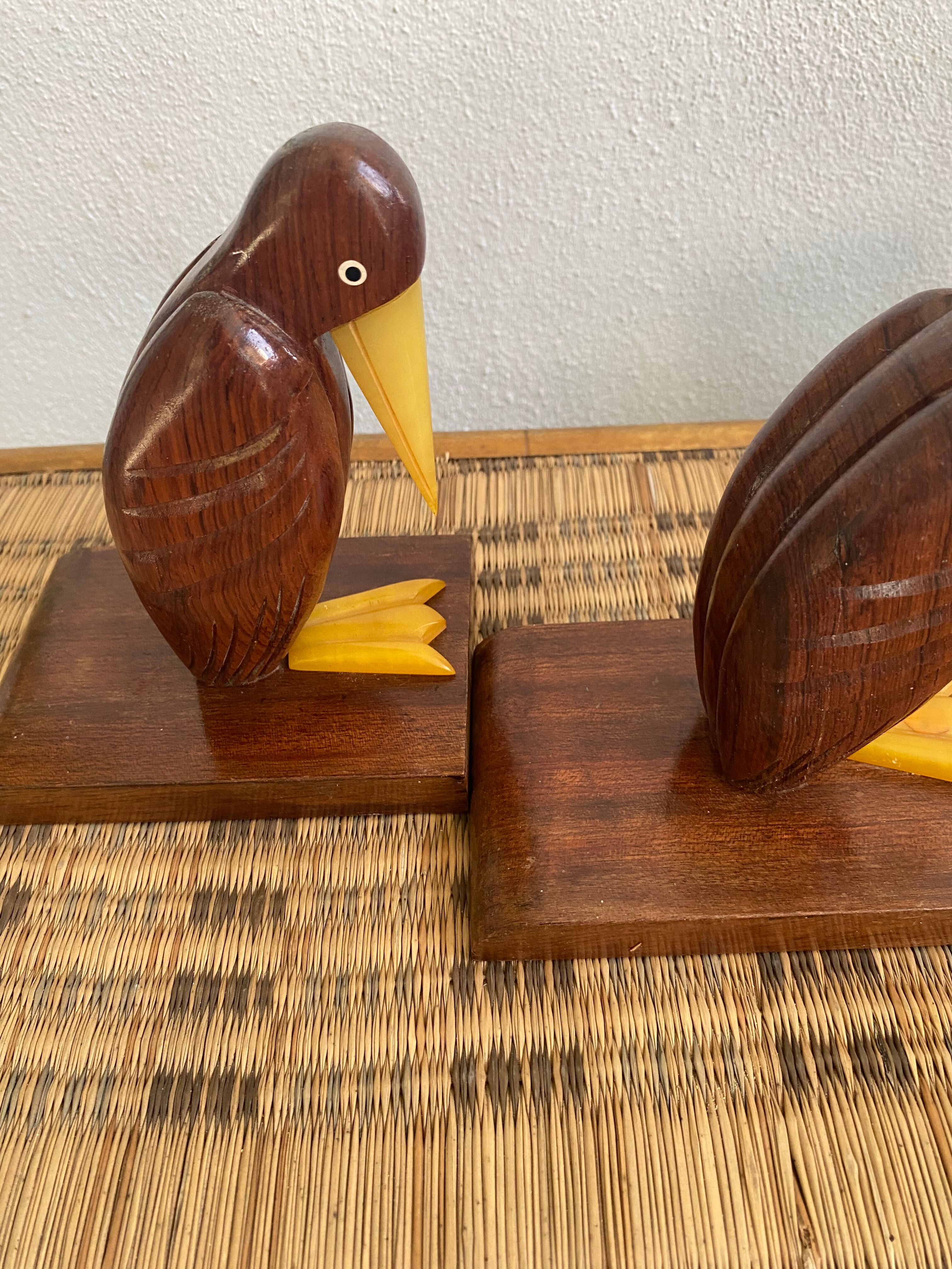 Wooden and bakelite bookends