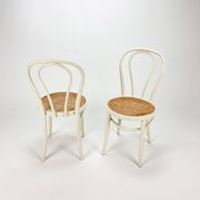 Set of 2 Mid Century Zpm Radomsko Bentwood and Cane Dining Chairs, 1960s