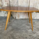 Table Basse Ancienne Scandinave Bois Pieds Compas Années 60 Vintage #E