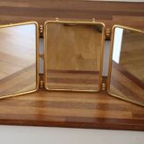 Miroir barbier triptyque doré (590*260mm)