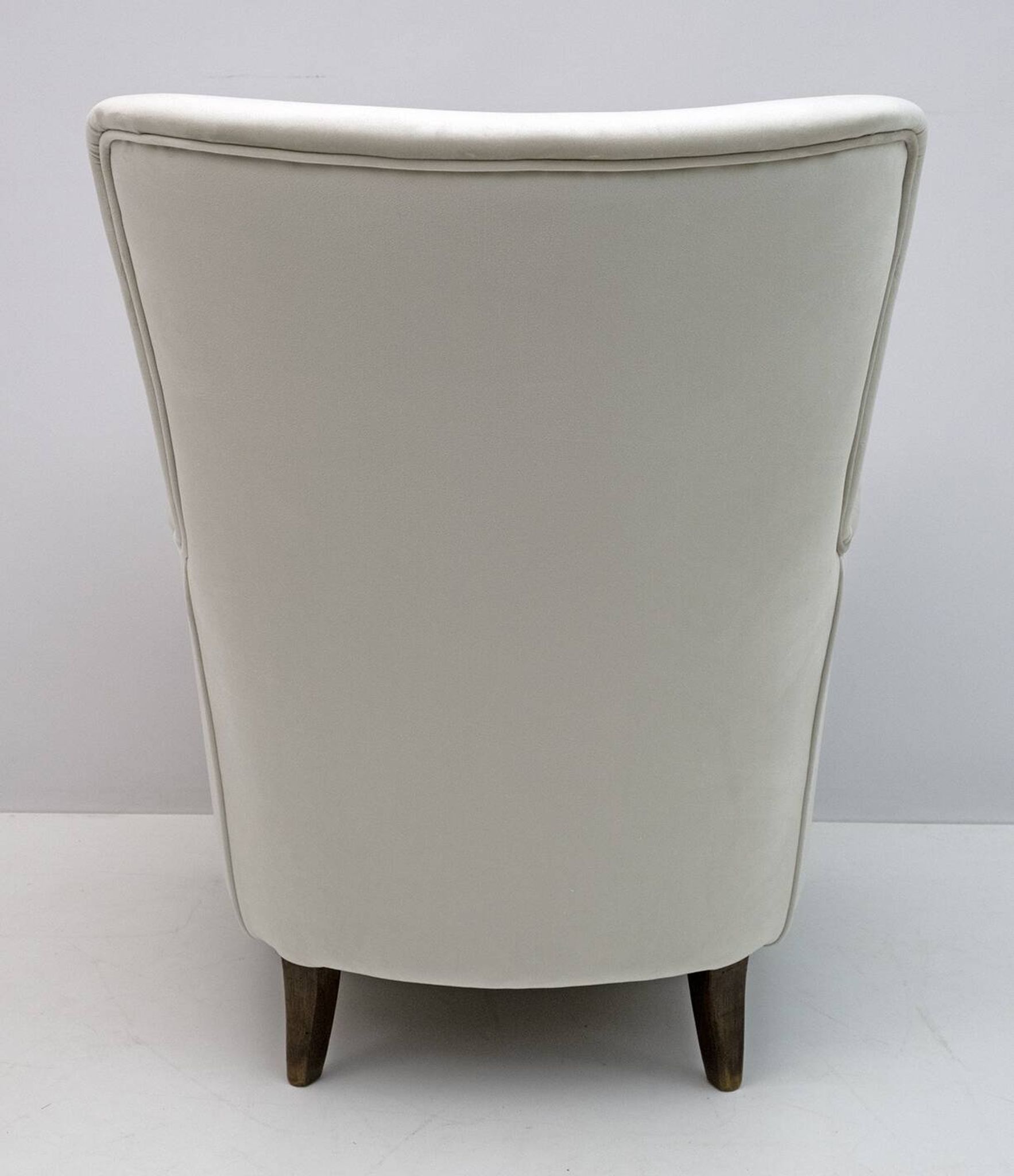 Pair of Gio Ponti Style Mid-Century Modern Italian Velvet Armchairs for Isa