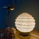 Vintage art deco globe table lamp in pink and gold Clichy glass