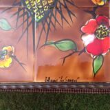 Vallauris wrought iron and ceramic coffee table by La Grange.