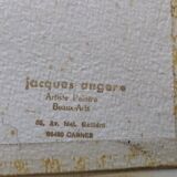 Watercolor saint paul de vence signed jacques anger 1977, provence alpes maritimes 06 impressionism