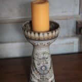 Vintage ceramic candle holder, candle holder signed André l'Helguen for Keraluc