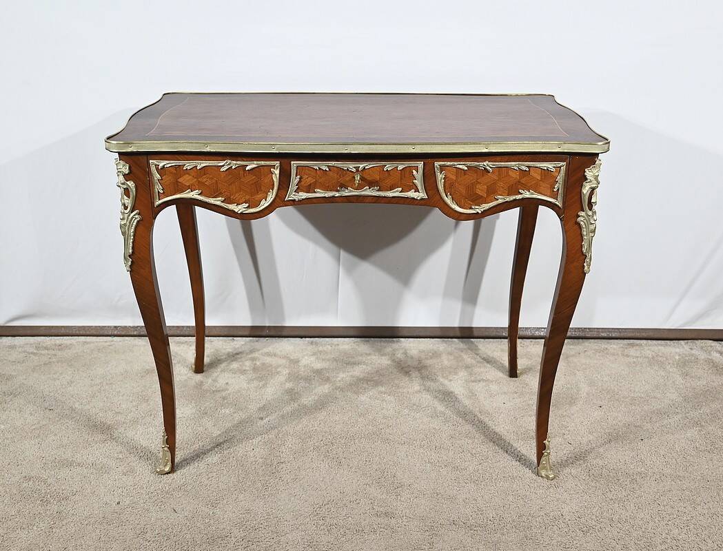Rosewood and Marquetry Desk Table, Louis XV style – Early 20th century