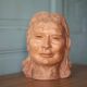 Sculpture signed Doloire, terracotta sculpture, woman's head sculpture, collection, interior decoration.
