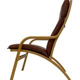 Vintage Danish armchair cognac leather by Stouby