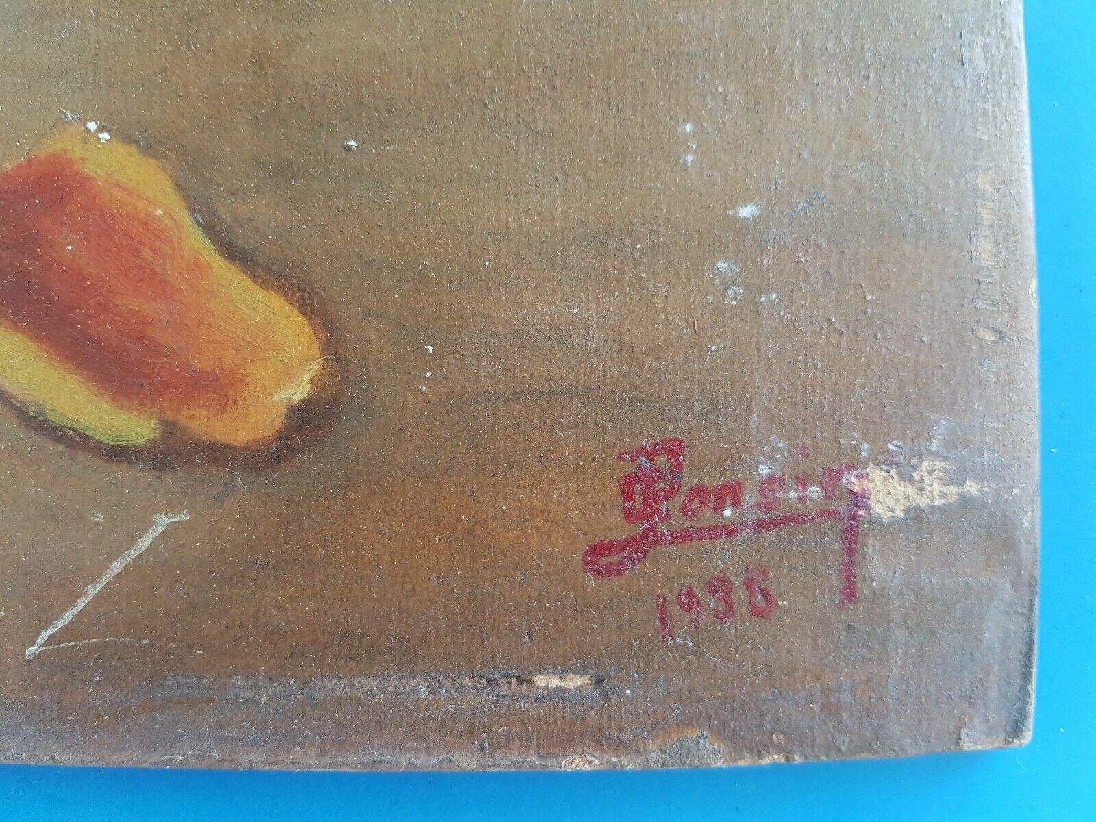 Oil on cardboard Still life