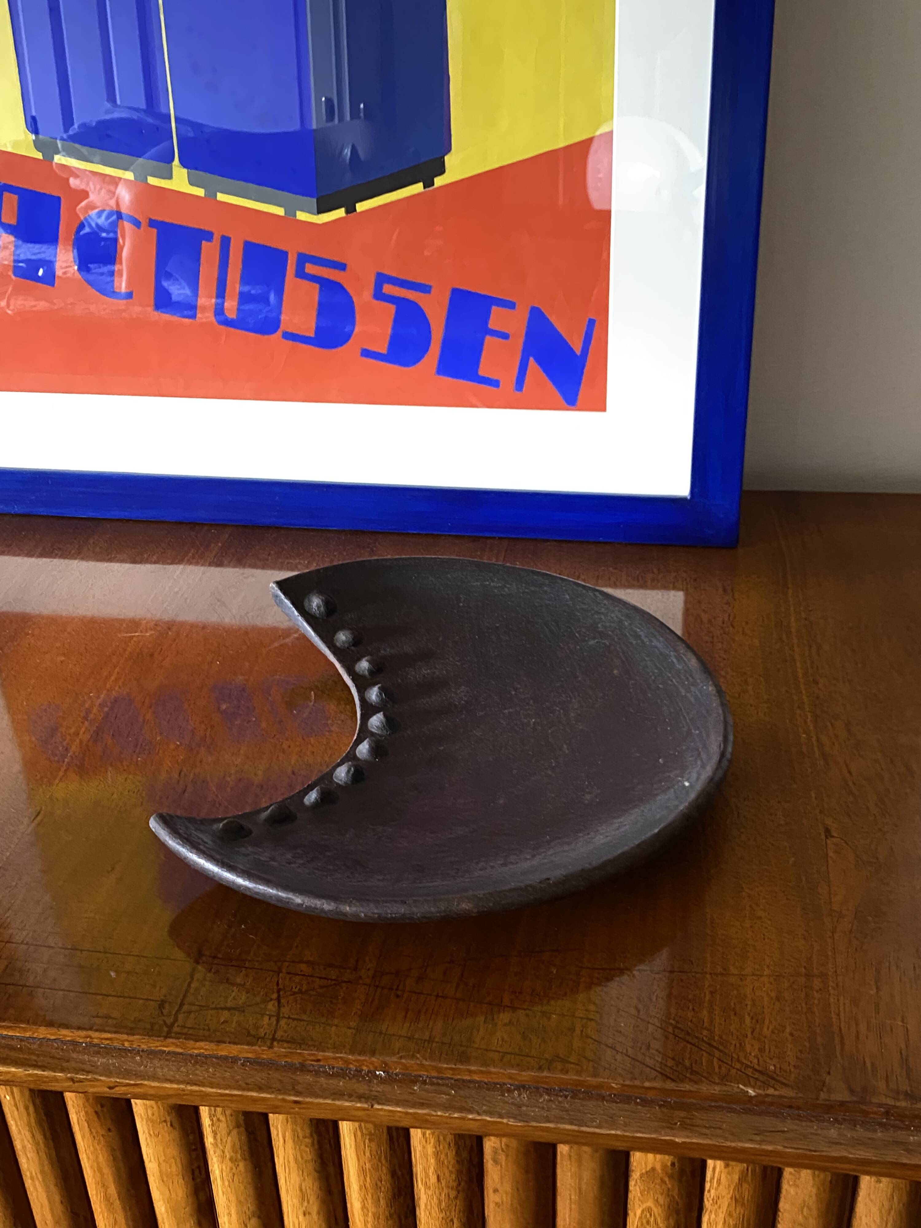 Organic modern wood tray / vide poche, France 1960s