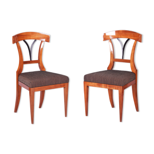 paire de chaises de salle à manger Biedermeier du 19ème siècle fabriquées en Tchéquie des années 1930