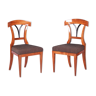 Paire de chaises de salle à manger Biedermeier du 19ème siècle fabriquées en Tchéquie des années 1930