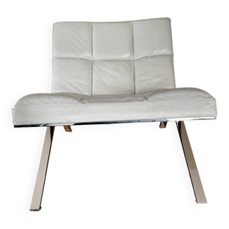 Fauteuil cuir blanc Skool Roche Bobois